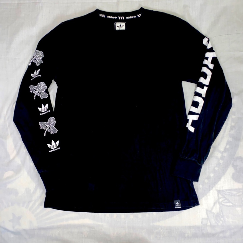 Adidas Skateboarding Shirt Mens M Long Sleeve Black #03 Skateboard